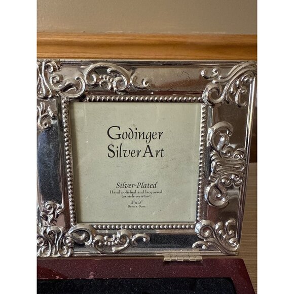 Silver-Plated Godinger Silver Art Vanity Set Comb & Photo Frame Belltera Casino - Picture 3 of 16